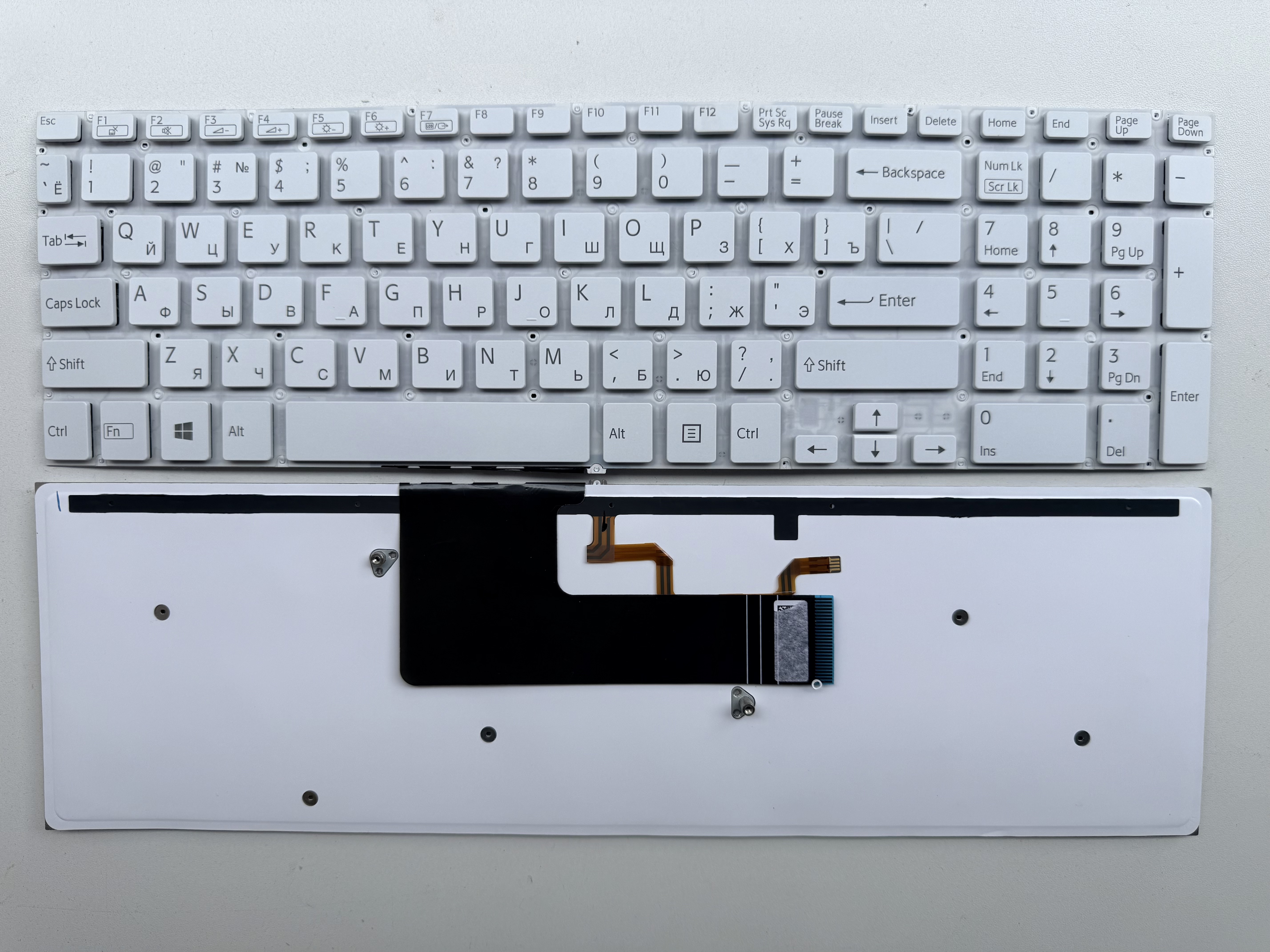 Picture of Laptop Russian keyboard forNew Replacement Laptop Keyboard For SONY SVF15 WHITE Backlit (OEM) RU Layout